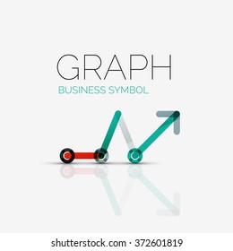 Abstract logo idea, linear chart or graph  business icon. Creative vector logotype design template