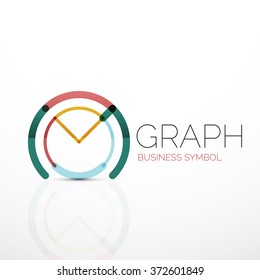 Abstract logo idea, linear chart or graph  business icon. Creative vector logotype design template