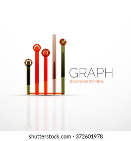 Resumen de la idea del logotipo, gráfico lineal o icono del negocio gráfico. Plantilla de diseño de logotipo de vector creativo