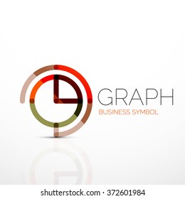 Abstract logo idea, linear chart or graph  business icon. Creative vector logotype design template