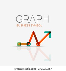 Abstract logo idea, linear chart or graph  business icon. Creative vector logotype design template