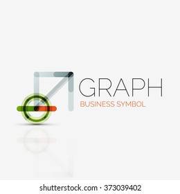 Abstract logo idea, linear chart or graph  business icon. Creative vector logotype design template