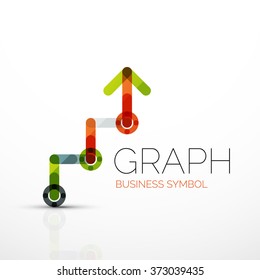 Abstrakte Logo-Idee, Lineardiagramm oder Graph Business Icon. Design-Vorlage für kreative Vektorgrafik-Logotypen
