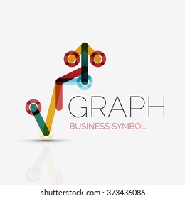 Abstrakte Logo-Idee, Lineardiagramm oder Graph Business Icon. Design-Vorlage für kreative Vektorgrafik-Logotypen