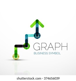 Abstract logo idea, linear chart or graph  business icon. Creative vector logotype design template