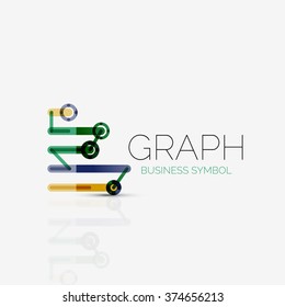 Abstract logo idea, linear chart or graph  business icon. Creative vector logotype design template