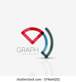 Abstract logo idea, linear chart or graph  business icon. Creative vector logotype design template