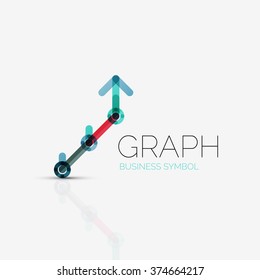 Abstract logo idea, linear chart or graph  business icon. Creative vector logotype design template