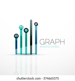 Abstract logo idea, linear chart or graph  business icon. Creative vector logotype design template