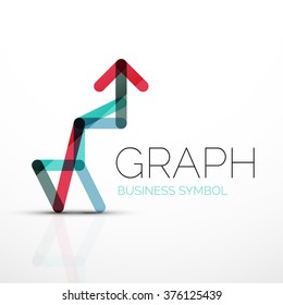 Abstract logo idea, linear chart or graph  business icon. Creative vector logotype design template