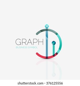 Abstract logo idea, linear chart or graph business icon. Creative vector logotype design template Abstract logo idea, linear chart or graph business icon. Creative vector logotype design template