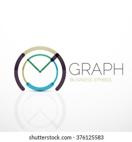 Abstract logo idea, linear chart or graph  business icon. Creative vector logotype design template