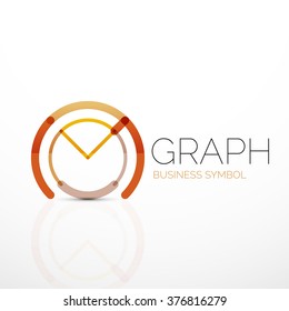 Abstract logo idea, linear chart or graph  business icon. Creative vector logotype design template