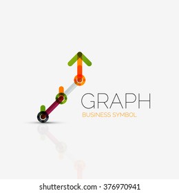 Abstract logo idea, linear chart or graph  business icon. Creative vector logotype design template