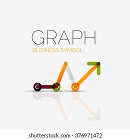 Abstract logo idea, linear chart or graph  business icon. Creative vector logotype design template