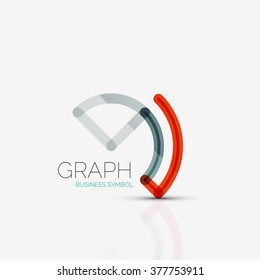 Abstract logo idea, linear chart or graph  business icon. Creative vector logotype design template