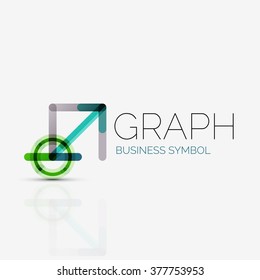 Abstract logo idea, linear chart or graph  business icon. Creative vector logotype design template