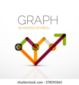 Abstract logo idea, linear chart or graph  business icon. Creative vector logotype design template