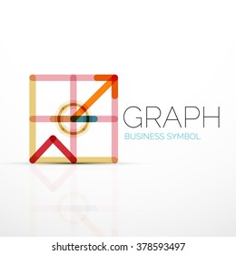 Abstract logo idea, linear chart or graph  business icon. Creative vector logotype design template