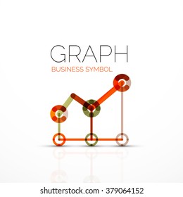 Abstract logo idea, linear chart or graph  business icon. Creative vector logotype design template