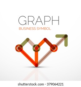 Abstract logo idea, linear chart or graph  business icon. Creative vector logotype design template