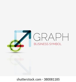 Abstract logo idea, linear chart or graph  business icon. Creative vector logotype design template