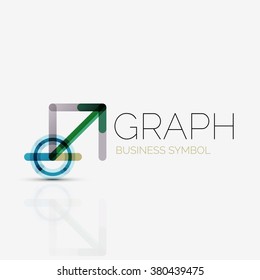 Abstract logo idea, linear chart or graph  business icon. Creative vector logotype design template