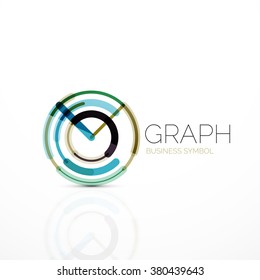 Abstract logo idea, linear chart or graph  business icon. Creative vector logotype design template