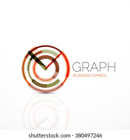 Abstract logo idea, linear chart or graph  business icon. Creative vector logotype design template
