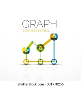 Abstract logo idea, linear chart or graph  business icon. Creative vector logotype design template