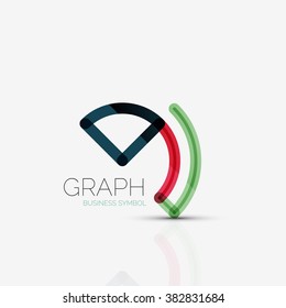 Abstract logo idea, linear chart or graph  business icon. Creative vector logotype design template