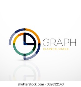 Abstract logo idea, linear chart or graph  business icon. Creative vector logotype design template