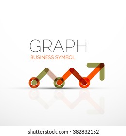 Abstract logo idea, linear chart or graph  business icon. Creative vector logotype design template