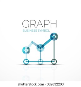 Abstract logo idea, linear chart or graph  business icon. Creative vector logotype design template