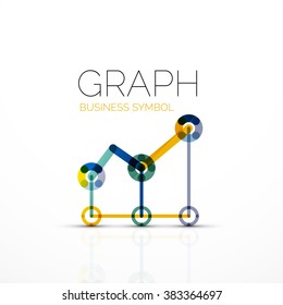 Abstract logo idea, linear chart or graph business icon. Creative vector logotype design template Abstract logo idea, linear chart or graph business icon. Creative vector logotype design template