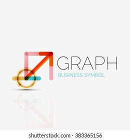 Abstract logo idea, linear chart or graph  business icon. Creative vector logotype design template