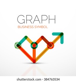 Abstract logo idea, linear chart or graph  business icon. Creative vector logotype design template