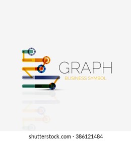 Abstract logo idea, linear chart or graph  business icon. Creative vector logotype design template