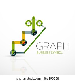Abstract logo idea, linear chart or graph  business icon. Creative vector logotype design template