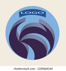 abstract logo with illustration , 3d design