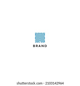 Ilustración del logotipo abstracto láser AA. letra azul A. láser para la salud, productos sanitarios, terapia sanitaria.eps