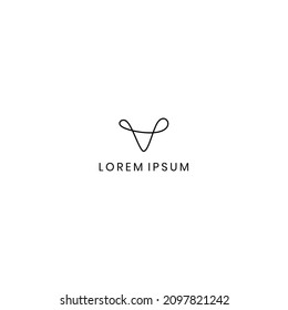 abstract logo illustration letter v-shaped rope