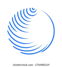 Abstrakte Logo-Illustration einer rotierenden Erde. Earth-Vektorlogo.