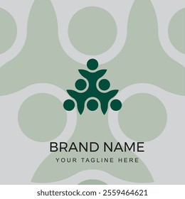 Abstract logo illustration with the theme of a happy family that looks like a pine tree