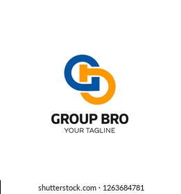 abstract logo initial G and D