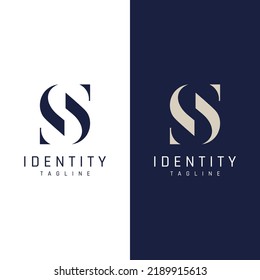 Abstract logo initial letter s element with geometry. Modern and minimalist artistic s symbol.