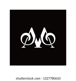 abstract logo initial AM modern