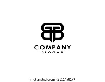 Resumen Letra B de las iniciales del logotipo Letra negra B TB que se asemeja al icono de la mariposa. Adecuado para logotipo de negocios, promoción de marca, belleza, identidad y tecnología. Elementos de plantilla de diseño de logotipos de vectores planos.