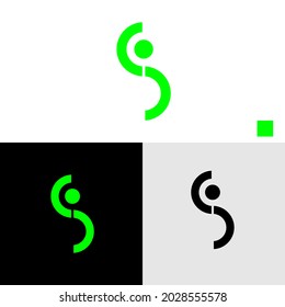 abstract logo initials s with a different and unique style