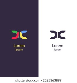 Abstract logo with interlocking curved shapes in multiple colors, forming a dynamic, flow-like design. Suitable for branding, modern business, technology, and creative industries.